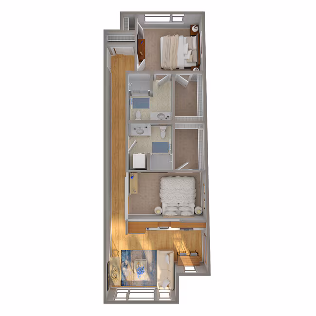 Open 2 Bed, 2 Bath - G 309 floor plan